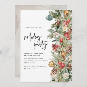 Christmas Tree Holiday Party Dinner Modern Script Invitation