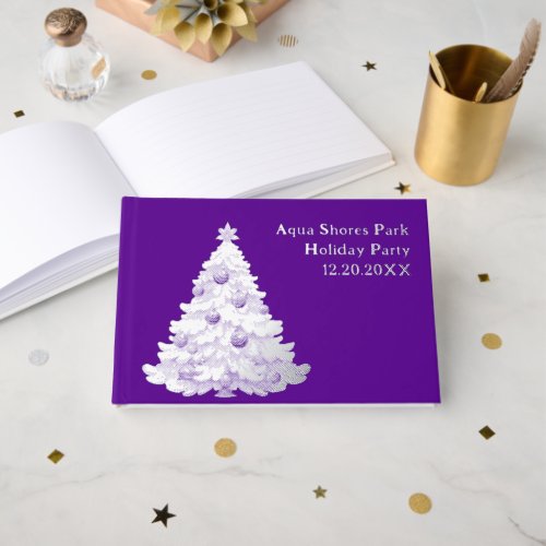 Christmas Tree Holiday Party Foil Guest Book