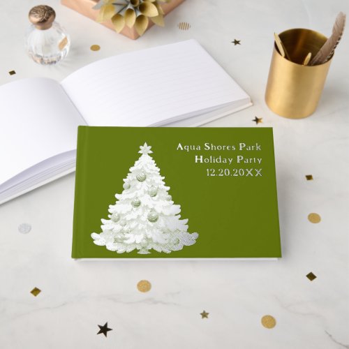 Christmas Tree Holiday Party Foil Guest Book