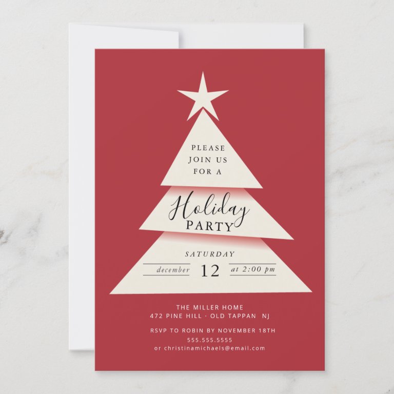 Christmas Tree Holiday Party Invitation