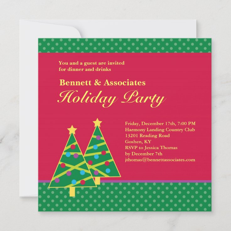 Christmas Tree Holiday Party Invitation | Zazzle