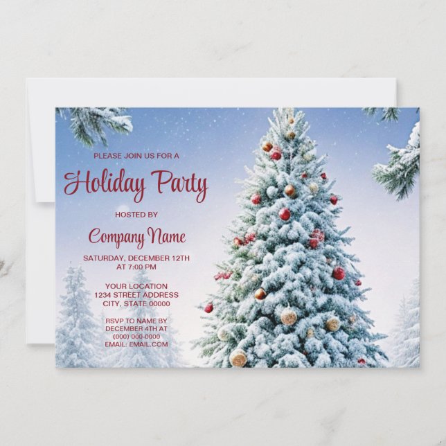 Christmas Tree Holiday Party Invitation (Front)
