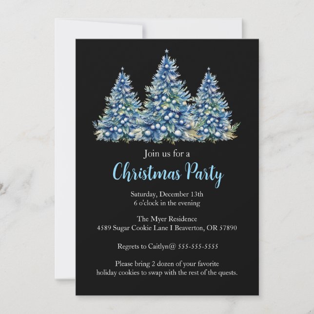 Christmas Tree Holiday Party Invite (Front)