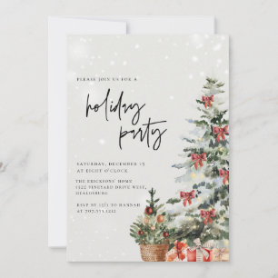 Christmas Tree Holiday Party Modern Xmas Invitation