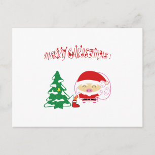 Christmas tree holiday postcard