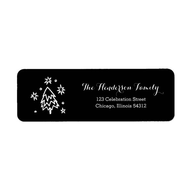 Christmas Tree Holiday Return Address Label (Front)
