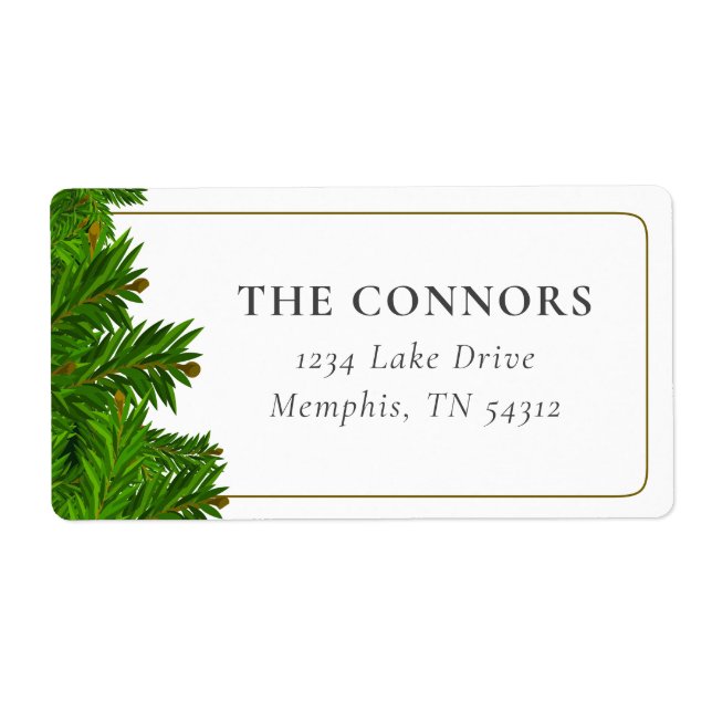 Christmas Tree Holiday Return Address Label (Front)