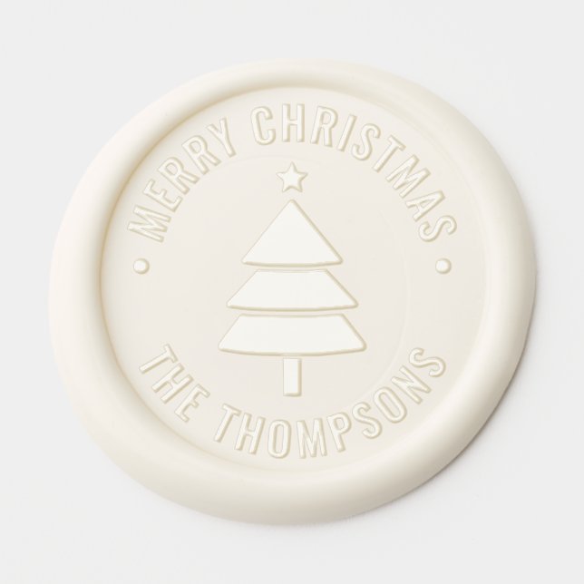 Christmas Tree Holiday Seal Custom Name Wax Seal Sticker (Front)