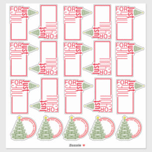 Christmas Tree Holiday Self-Stick Gift Tags Sticker