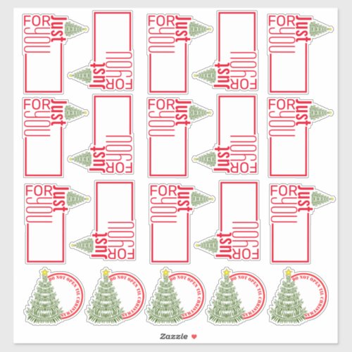 Christmas Tree Holiday Self_Stick Gift Tags Sticker