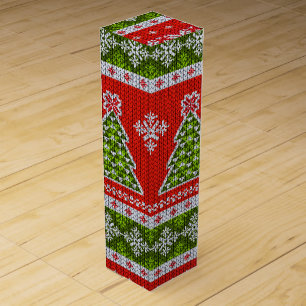 Christmas Tree Holiday Sweater Wine Wine Box