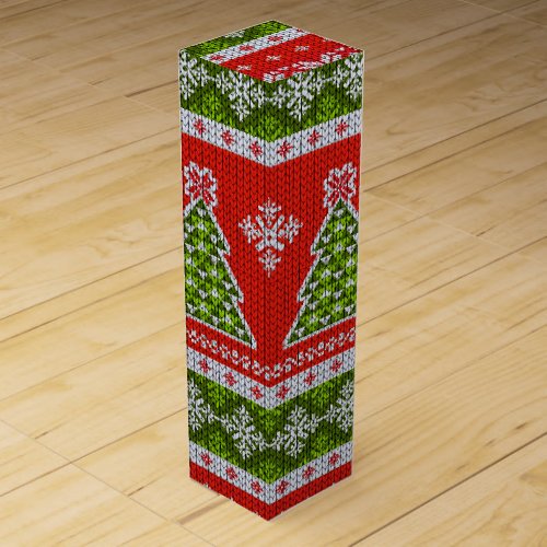 Christmas Tree Holiday Sweater Wine Wine Box