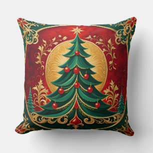 Christmas Tree Holiday Throw Pillow
