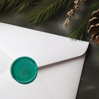 Christmas Tree Holiday Winter Green Wax Seal Stamp