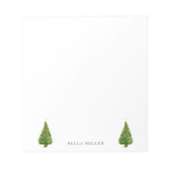 Christmas Tree Holiday Winter Stationary Notepad (Front)