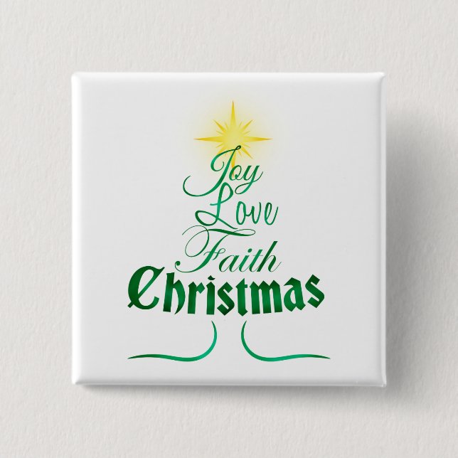 Christmas Tree Holiday Word Art Button (Front)