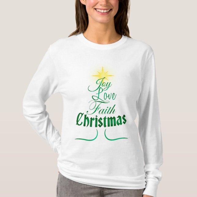 Christmas Tree Holiday Word Art T-Shirt (Front)