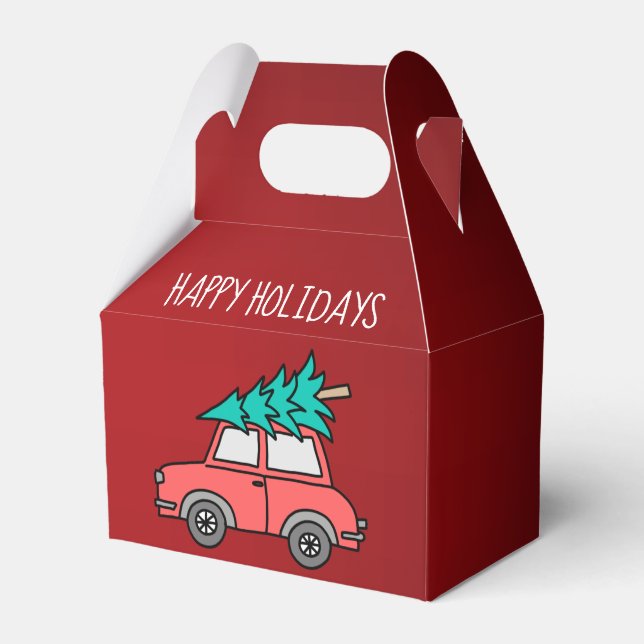 Christmas Tree Holidays Gable Favor Box (Front Side)