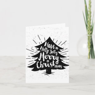 Christmas tree, Holly Jolly, Merry Christmas Holiday Card