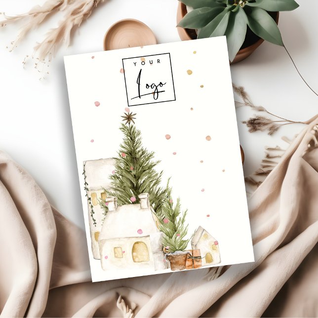 Christmas Tree Home Snow Logo Blank Jewelry Holder Business Card (Creator Uploaded)