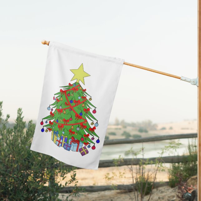 Christmas tree house flag (Insitu (Back))