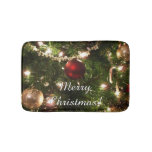 Christmas Tree I Holiday Pretty Green and Red Bath Mat