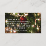 Christmas Tree I Holiday Pretty Green and Red Business Card