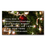Christmas Tree I Holiday Pretty Green and Red Business Card Magnet