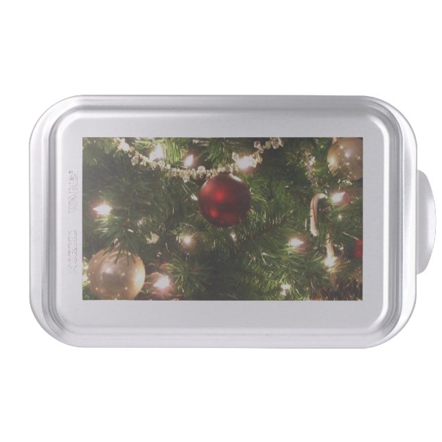 Christmas Tree I Holiday Pretty Green and Red Cake Pan (Front)