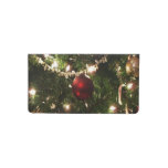 Christmas Tree I Holiday Pretty Green and Red Checkbook Cover