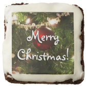 Christmas Tree I Holiday Pretty Green and Red Chocolate Brownie (Front)