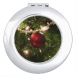 Christmas Tree I Holiday Pretty Green and Red Compact Mirror