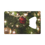 Christmas Tree I Holiday Pretty Green and Red Credit Card Bottle Opener