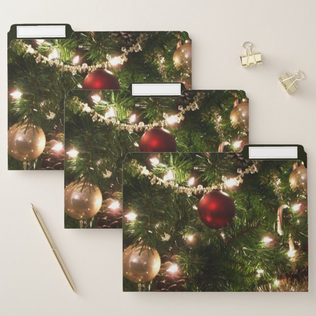 Christmas Tree I Holiday Pretty Green and Red File Folder (Set)