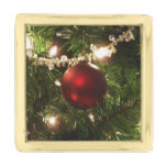 Christmas Tree I Holiday Pretty Green and Red Gold Finish Lapel Pin