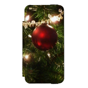Christmas Tree I Holiday Pretty Green and Red Wallet Case For iPhone SE/5/5s