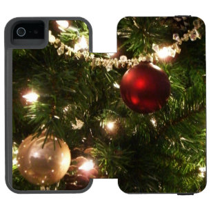 Christmas Tree I Holiday Pretty Green and Red Wallet Case For iPhone SE/5/5s
