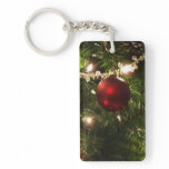 Christmas Tree I Holiday Pretty Green and Red Keychain