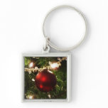 Christmas Tree I Holiday Pretty Green and Red Keychain