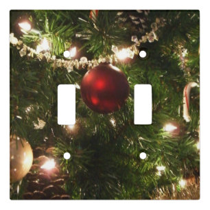 Christmas Tree I Holiday Pretty Green and Red Light Switch Cover