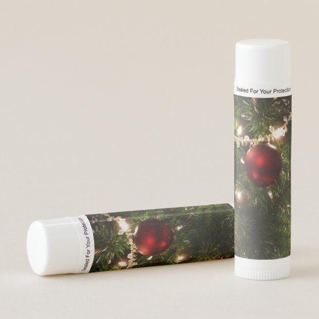 Christmas Tree I Holiday Pretty Green and Red Lip Balm (Front)