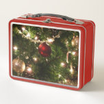 Christmas Tree I Holiday Pretty Green and Red Metal Lunch Box
