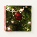 Christmas Tree I Holiday Pretty Green and Red Notebook