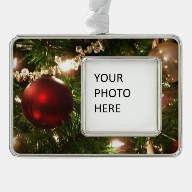 Christmas Tree I Holiday Pretty Green and Red Ornament (Front)