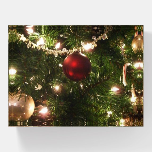 Christmas Tree I Holiday Pretty Green and Red Paperweight (Front)