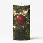 Christmas Tree I Holiday Pretty Green and Red Pillar Candle