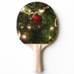 Christmas Tree I Holiday Pretty Green and Red Ping Pong Paddle