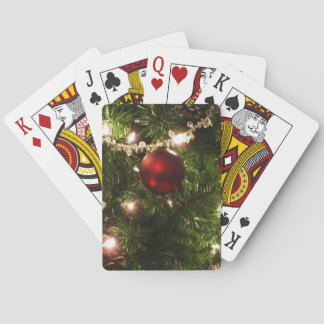 Christmas Tree I Holiday Pretty Green and Red Poker Cards