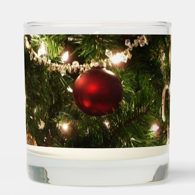 Christmas Tree I Holiday Pretty Green and Red Scented Candle (Front)