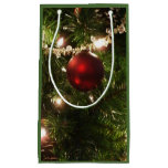 Christmas Tree I Holiday Pretty Green and Red Small Gift Bag